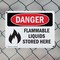 Signmission Flammable Liquids Stored Here Danger Sign, Plastic, 14in W x 10in L, 2PK OS-2PACK-DS-P-1014-L-2012 - alternate 2